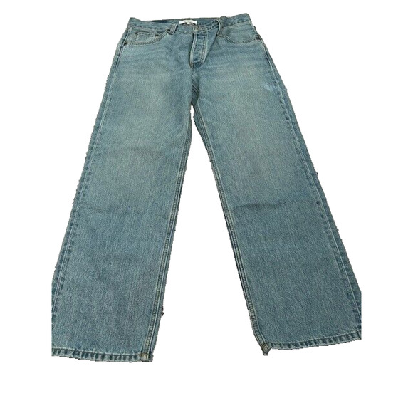 Re/Done Womens Loose Denim Jeans High Rise Button Fly Wasted Indigo Size 25‎ NWT